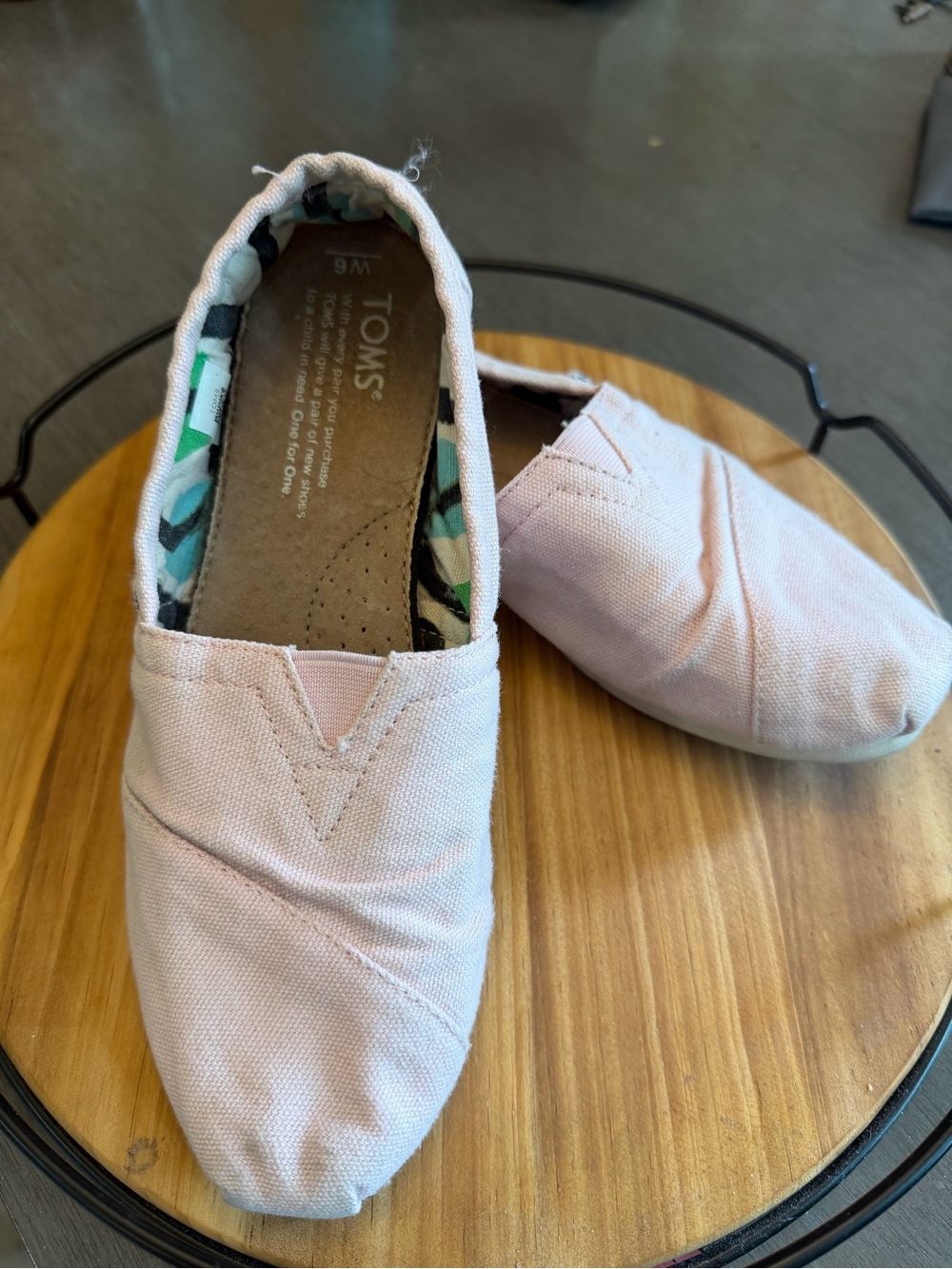 TOMS Classic Slip-On Shoes in Light Pink
